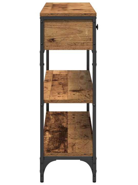Console Table Wood & Metal Παλιού Ξύλου L100xW25xH75cm
