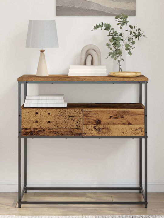 Console Table Wood & Metal Old Wood L75xW40xH75cm