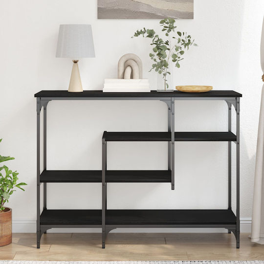 Console Table Wood & Metal Black Oak L100xW35xH75cm
