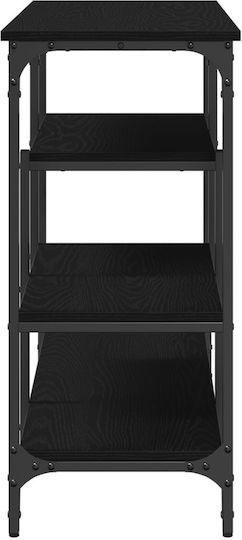 Console Table Wood & Metal Black Oak L100xW35xH75cm