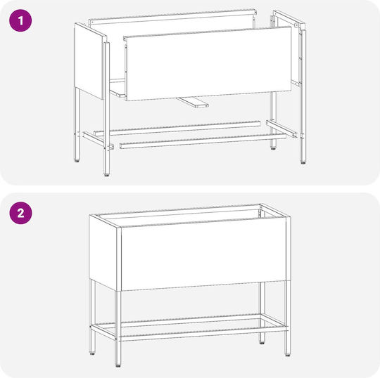 vidaXL Auto-udare Ghiveci Metal Verde 60x26x45cm.