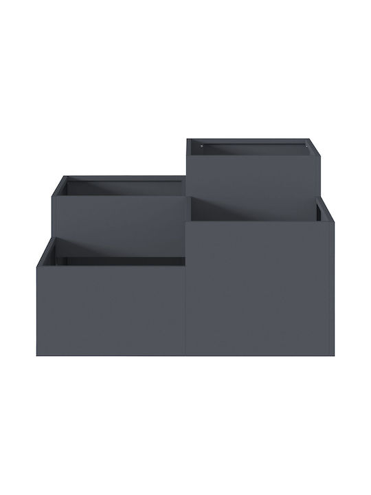 vidaXL Garden Pot Metallic Charcoal 80x80x48cm.