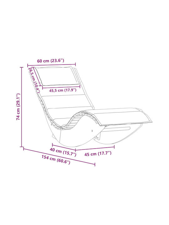Ξαπλώστρα Ξύλινη Καφέ 2τμχ 60x153x76εκ.