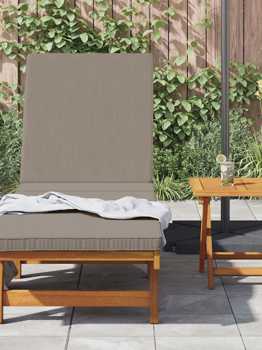 Deckchair Wooden with Cushion & Wheels Brown 84x84x84cm.
