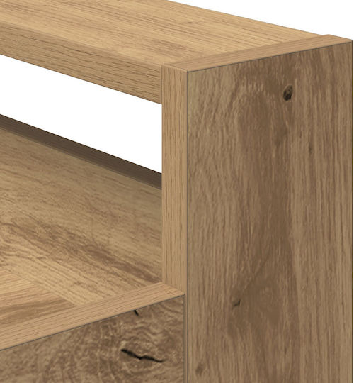 vidaXL Wooden Kitchen Trolley 3 Tiers Brown 60x45x80cm