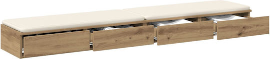 vidaXL Holzbettschublade Braune 180x36,5x16,5cm