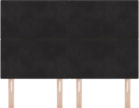 vidaXL Stoff-Kopfstütze für Betten Schwarz Samt 160x88cm