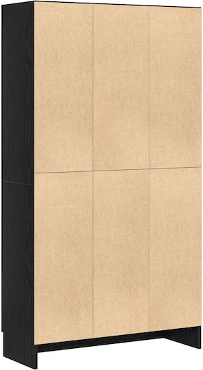 vidaXL Wohnzimmer Vitrine aus Spanplatte mit Verglasung Schwarze Eiche 82.5x30.5x150cm