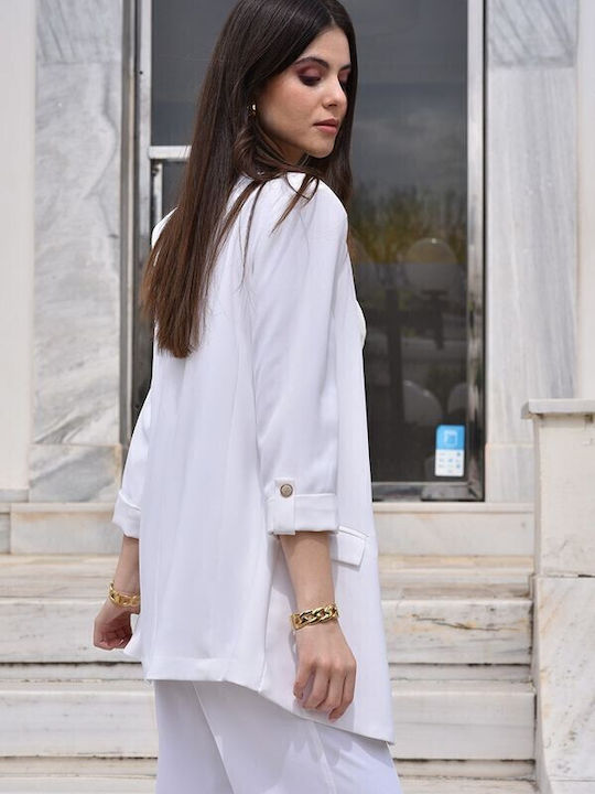 Tweet With Love Женски Креп Сако White