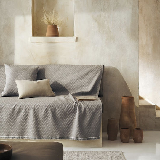 Gofis Home Ori Ριχτάρι Πολυθρόνας Ζακάρ 180x180εκ. 15 Rock Grey