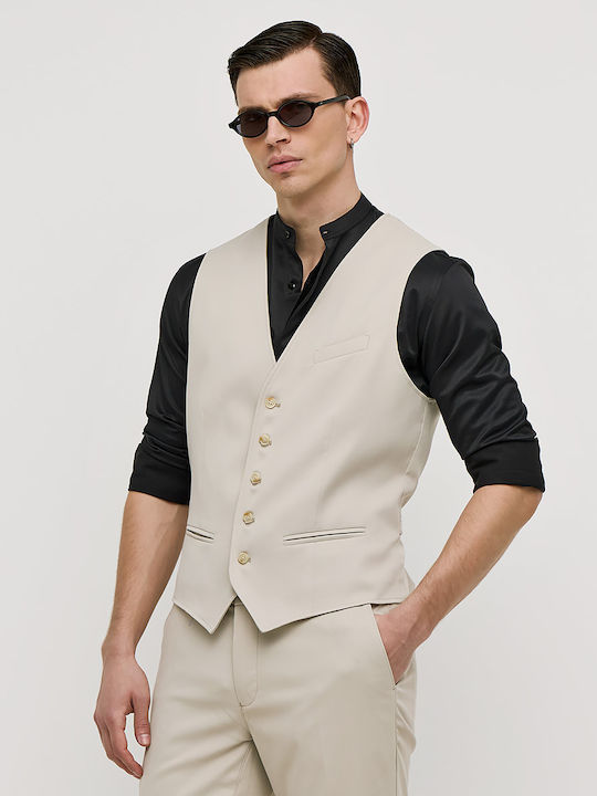 Men's Vest Slim Fit Beige