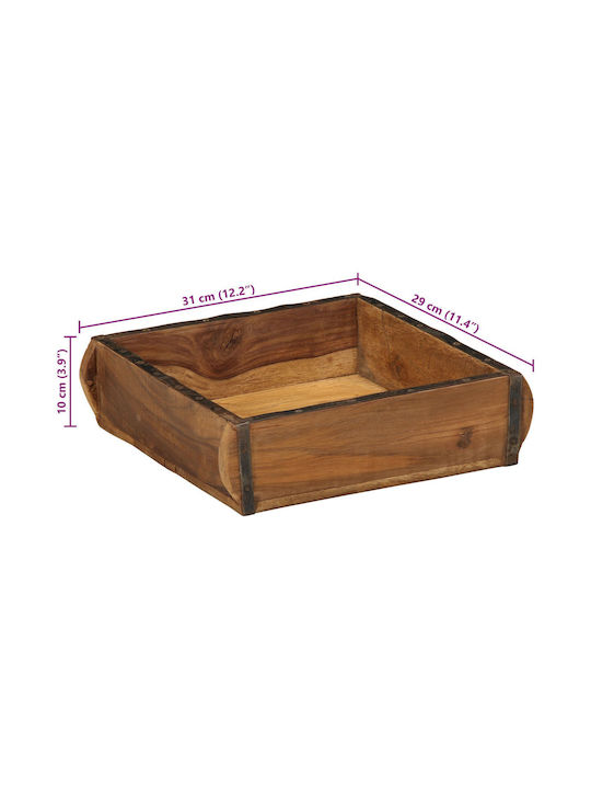 vidaXL Holz Rechteckig Serviertablett in Braun Farbe 31x29x10cm 4019615 1Stück