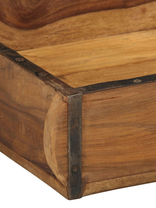 vidaXL Holz Rechteckig Serviertablett in Braun Farbe 31x29x10cm 4019615 1Stück
