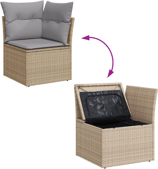 Garten- und Outdoor-Möbelsets Wohnzimmer Typsatz 10 Stück Beige mit Kissen