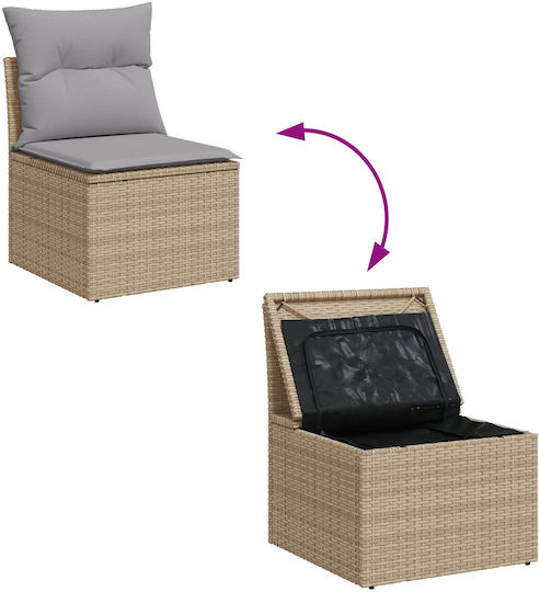 Garten- und Outdoor-Möbelsets Wohnzimmer Typsatz 10 Stück Beige mit Kissen