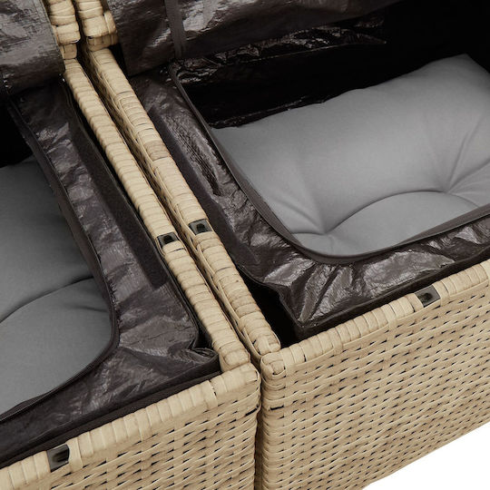 Garten- und Outdoor-Möbelsets Wohnzimmer Typsatz 10 Stück Beige mit Kissen