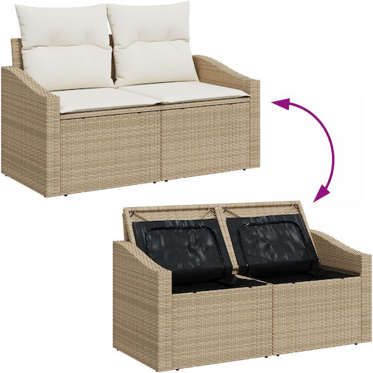 Garten- und Outdoor-Möbelsets 7 Stück Beiges mit Kissen