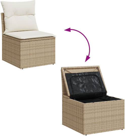 Garten- und Outdoor-Möbelsets 7 Stück Beiges mit Kissen