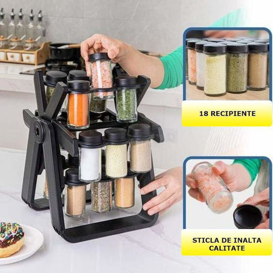 Rotative Organizatoare de Condimente Negri 18buc