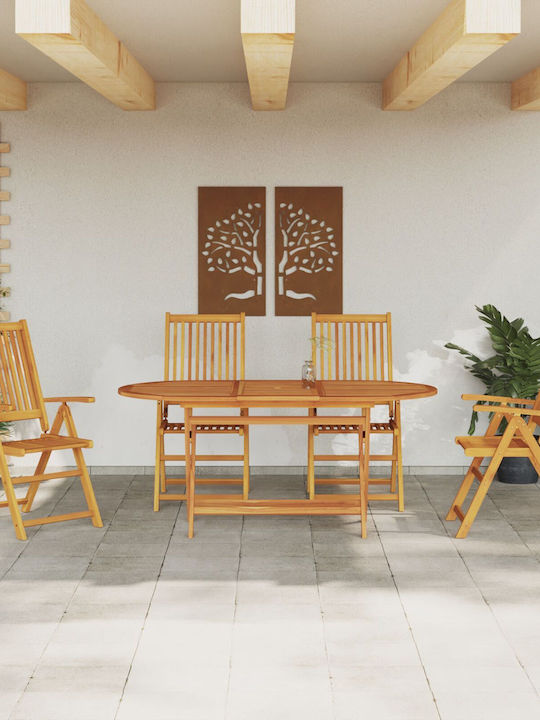 Outdoor Dining Set 5 Pieces Brown