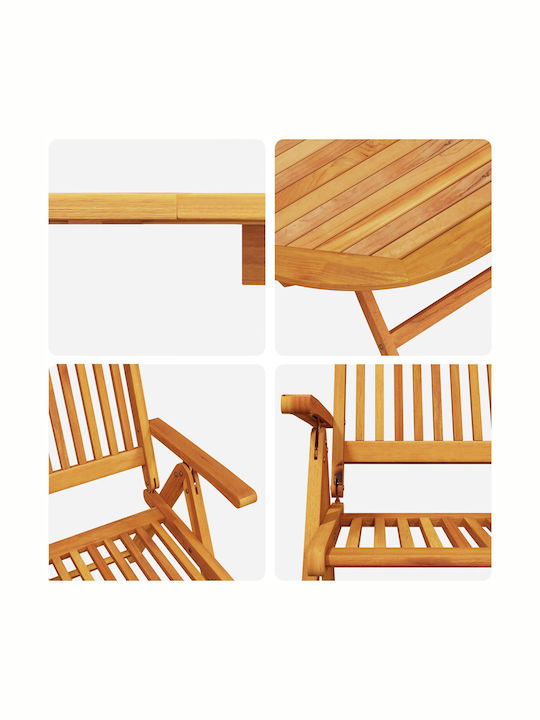 Outdoor Dining Set 5 Pieces Brown