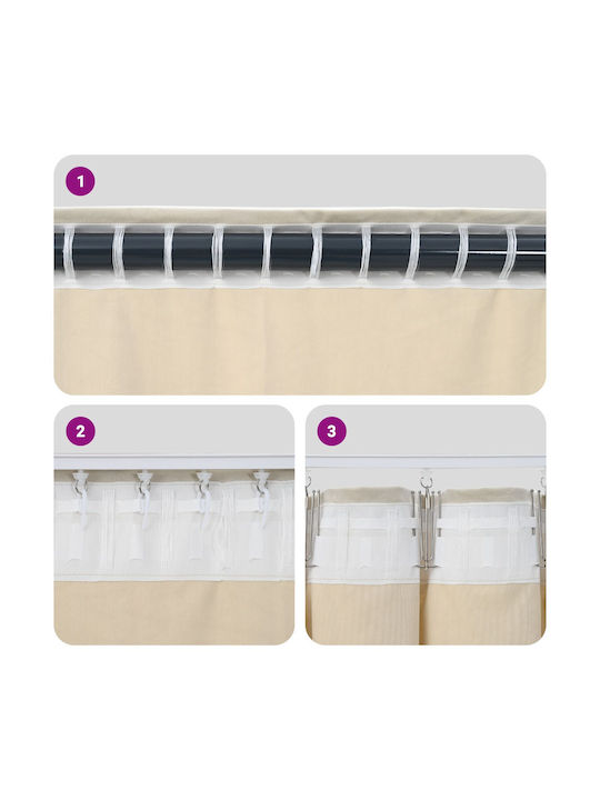 vidaXL Set Perdele Fereastra Cu Coafură Negre 140x175cm
