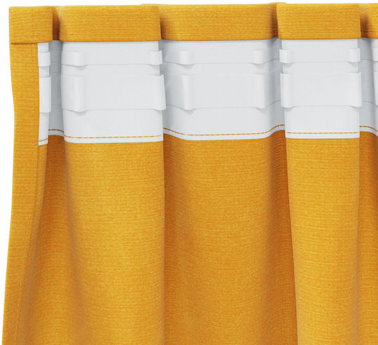 vidaXL Set Perdele Cu Coafură Galbene 140x225 cm