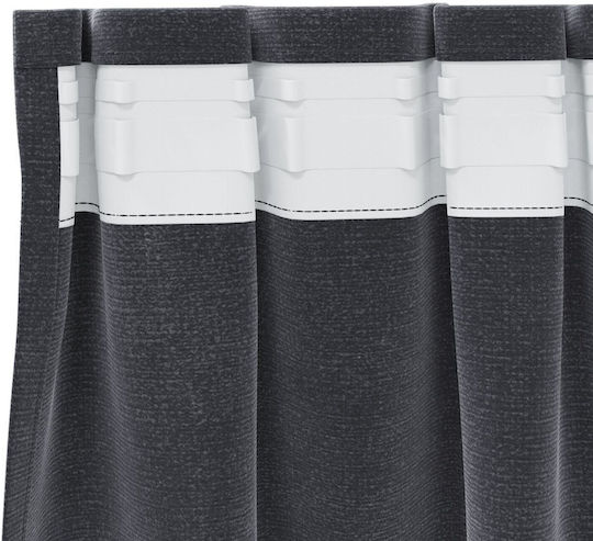 vidaXL Set Vorhänge Fenster mit Bleistiftfalten Schwarz 140x140cm