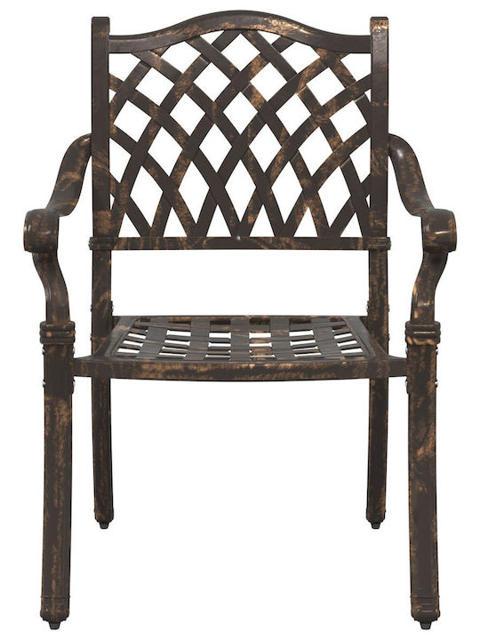 Dining Room Set for Small Outdoor Spaces 3 Pieces Bronze