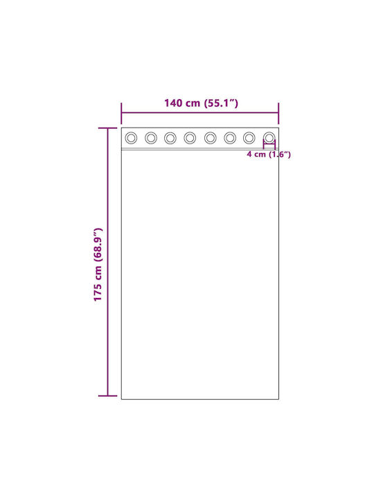 vidaXL vidaXL Vorhänge Verdunkelung Fenster mit Grommets Schwarz 140x175cm