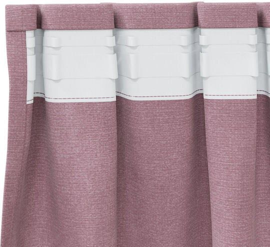 vidaXL Set Perdele Opace Cu Coafură Roz 140x225cm