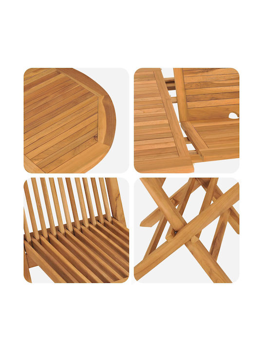 Set Sala De Mese Pentru Exterior 7 Piese Maro