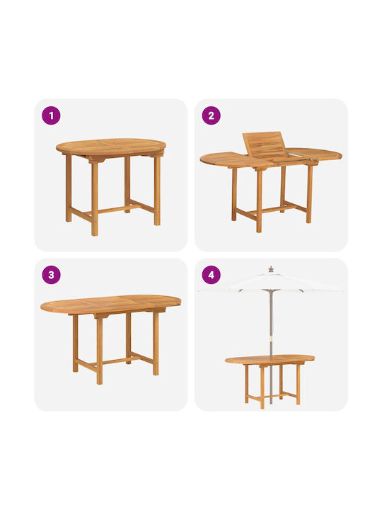 Set Sala De Mese Pentru Exterior 7 Piese Maro