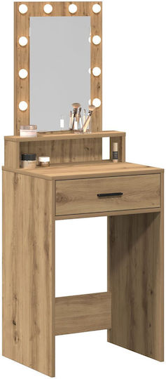 Подова Спална Тоалетка Дървена Дъб Artisan с Огледало 50x41x140см