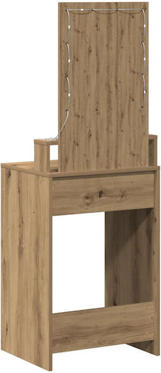 Подова Спална Тоалетка Дървена Дъб Artisan с Огледало 50x41x140см