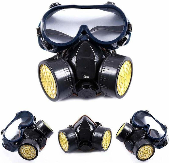 Mască Jumătate De Față Cu Carbon Activat Și Filtre Înlocuibile Neagră