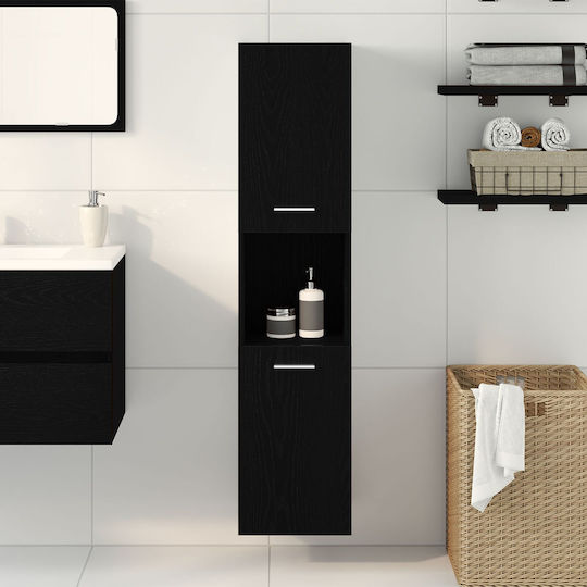 vidaXL Badezimmersäule Wandhängeschrank H30xB30xH130cm Eiche
