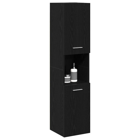 vidaXL Badezimmersäule Wandhängeschrank H30xB30xH130cm Eiche