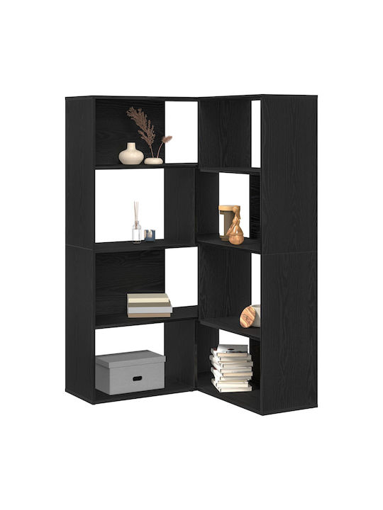 Corner Bookcase Black Oak 140x30x140cm
