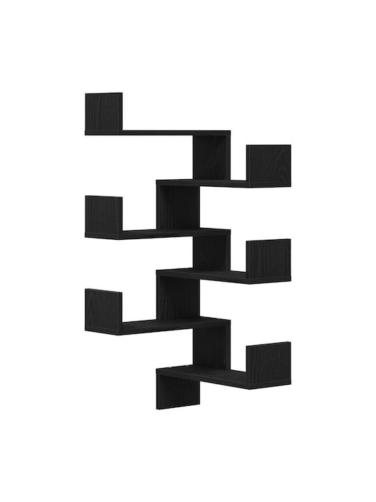 Γωνιακά Ράφια Τοίχου Μαύρη Δρυς (2τμχ) 40x40x49.5εκ.