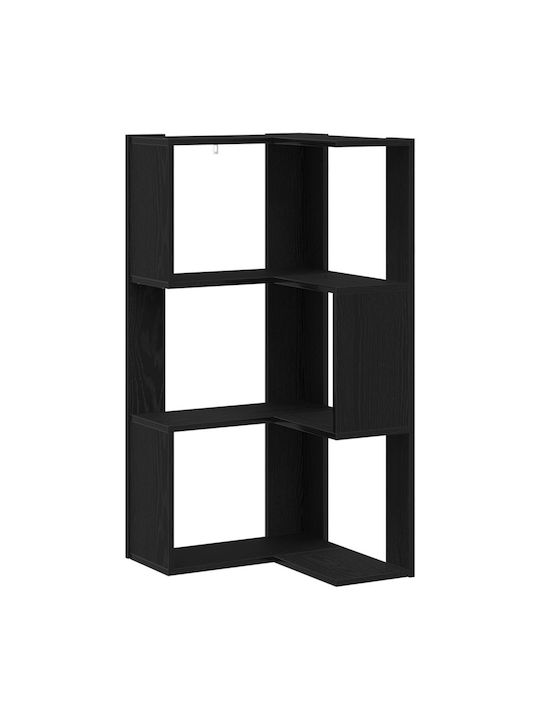 Corner Black Oak Bookcase 50x50x102 cm