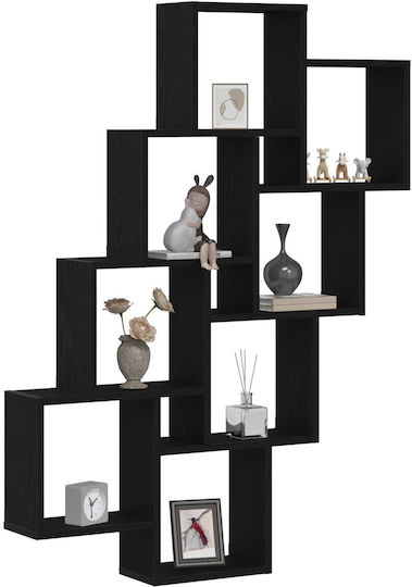 Wandregal aus schwarzer Eiche 90x15x119,5cm