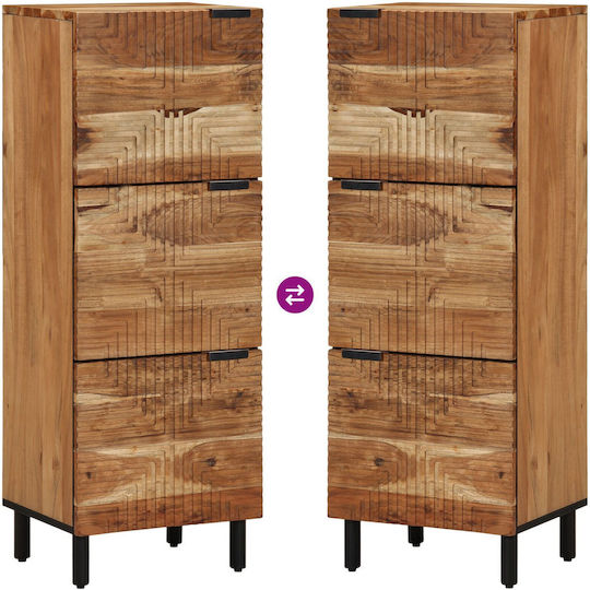 Dulap Vitrină pentru Sufragerie din Lemn Masiv de Salcâm 40x33x110 cm