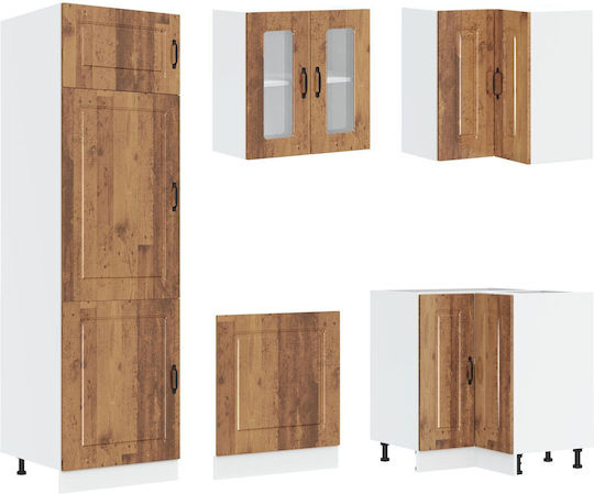 Kalmar Комплект Кухненски Шкафове Висящи и Подови Old Wood 80x46x81.5бр
