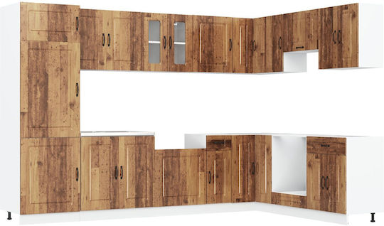 Kalmar Комплект Кухненски Шкафове Висящи и Подови Old Wood 80x46x81.5бр