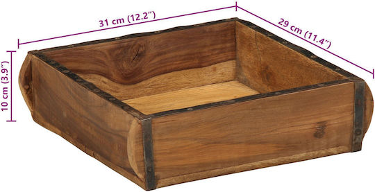 vidaXL Wooden Square Decorative Tray 31x29x10cm 4pcs