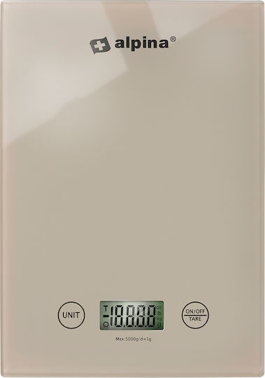 Alpina Appliances Ψηφιακή Ζυγαριά Κουζίνας έως 5kg Μπεζ