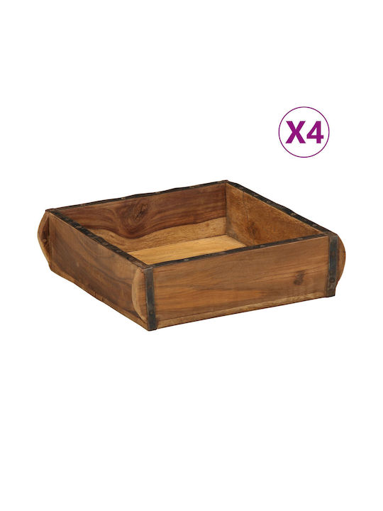 vidaXL Декоративен Таван Дърво Квадратен 31x29x10см 4бр