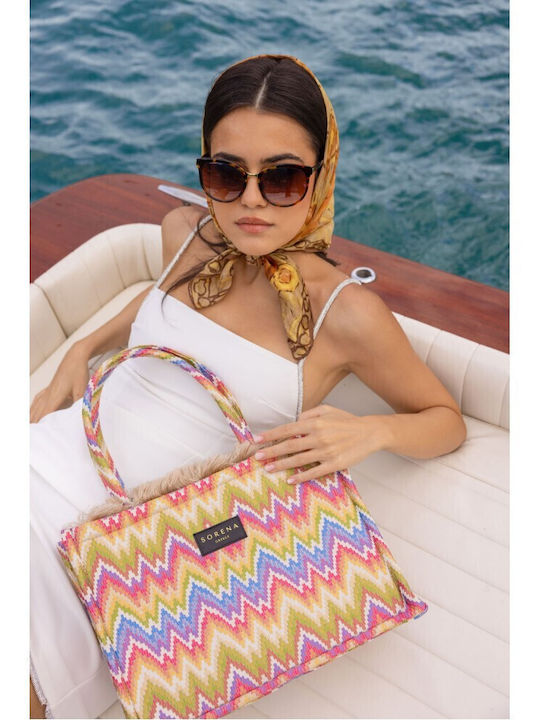 Sorena Handmade Cecilia Fabric Multicolour Beach Bag