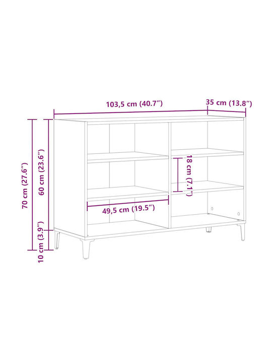 Bufet Negru 103.5x35x70cm